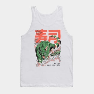 Vintage Japanese Sushi Triceratops // Retro Dinosaur Manga Tank Top